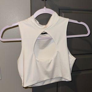 White cropped top